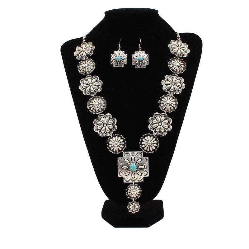 Floral Concho Pendant Set