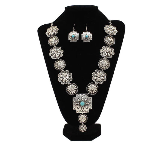 Floral Concho Pendant Set