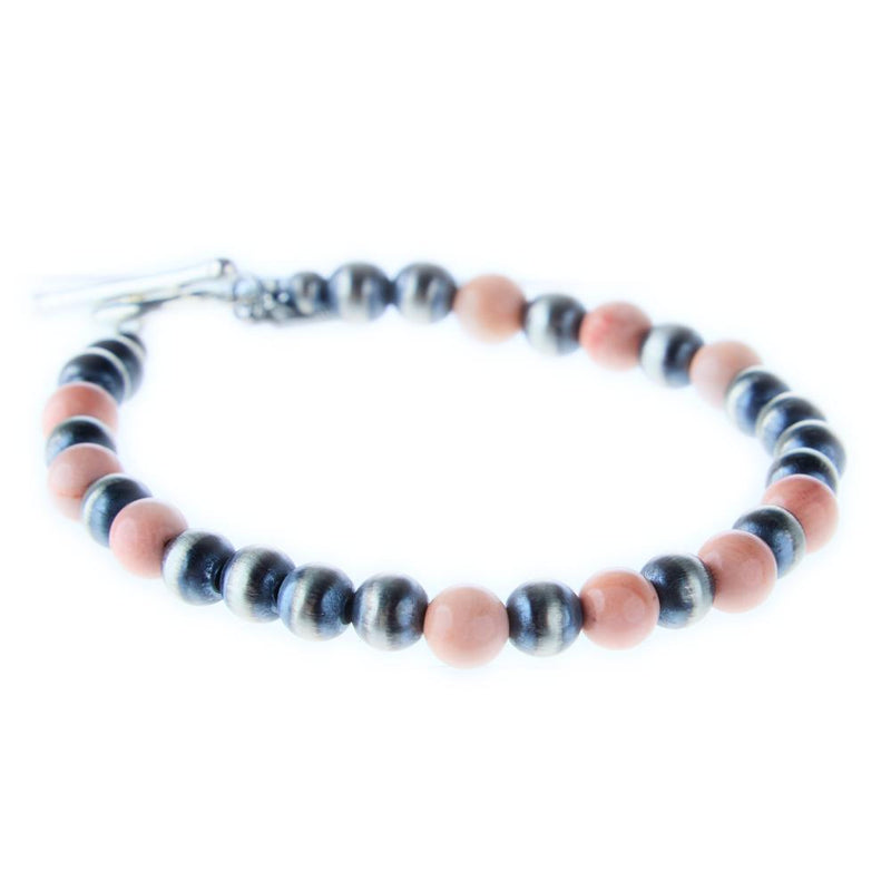Pink Stone and Navajo Pearl Bracelet