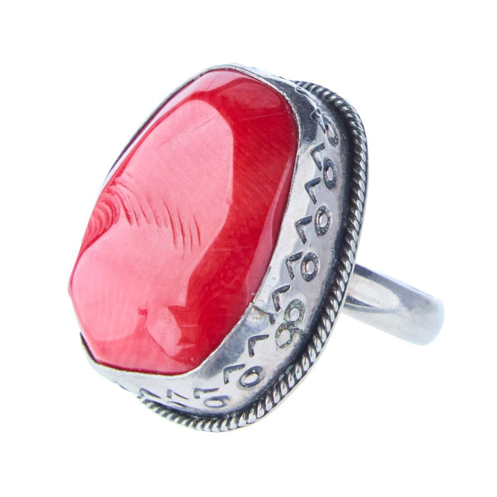 Coral Freeform Nugget Adjustable Ring