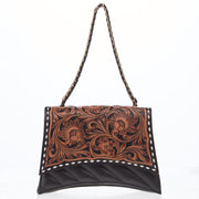 Black W/ Tooled Leather Crossbody