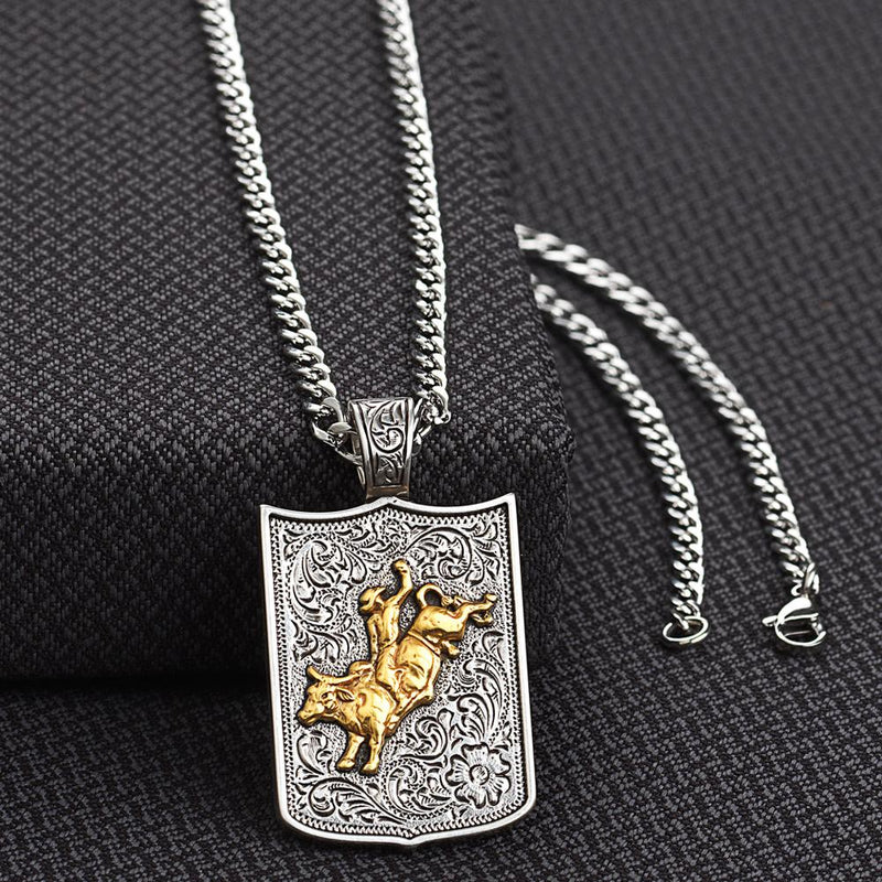 Twister Necklace Bull Rider 24" Chain