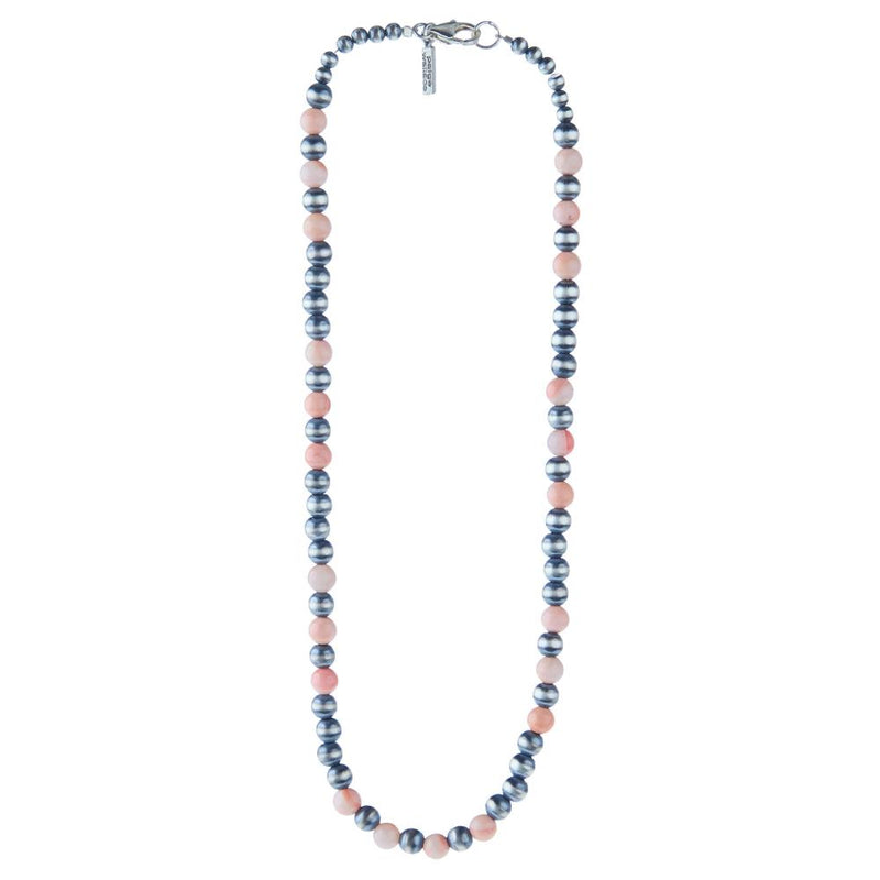 Navajo Pearl and Pink Coral Necklace