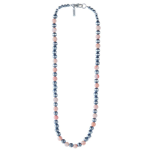 Navajo Pearl and Pink Coral Necklace