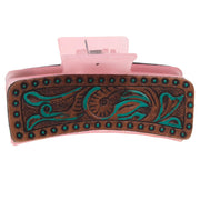 Tooled w/Turq Hair Clip