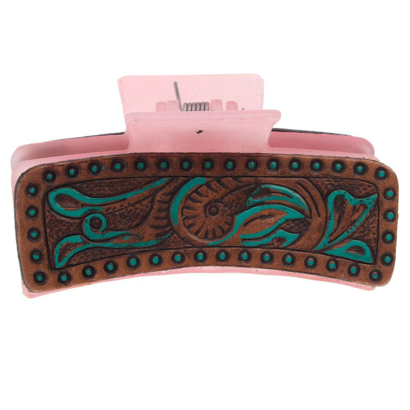 Tooled w/Turq Hair Clip