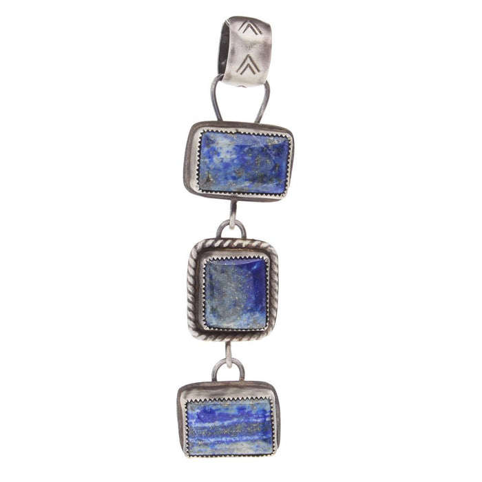 Lapis 3 Stone Lariat Pendant