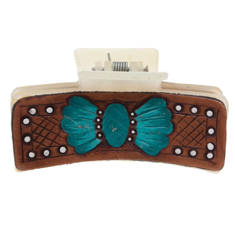 Tooled w/Turq Hair Clip
