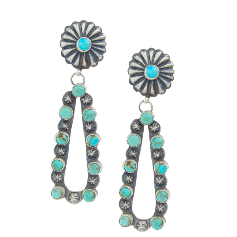 Sterling Silver and Turquoise Teardrop Earrings