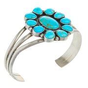 Sterling Silver Turquoise Cluster Cuff