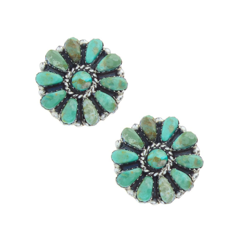 Sterling Silver Turquoise Cluster Earrings