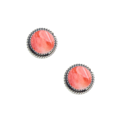 Round Spiny Oyster Stud Earrings