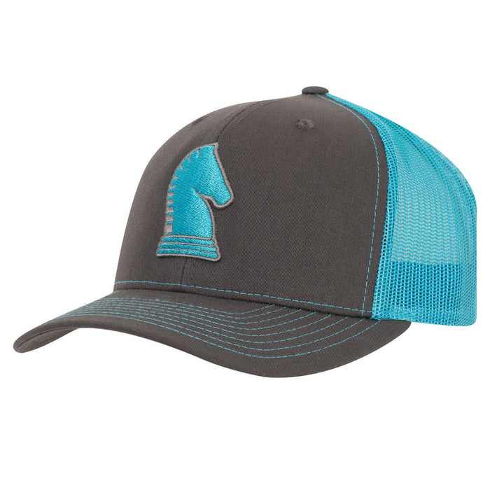 Charcoal and Neon Blue 3D Logo Mesh Back Cap