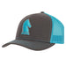 Charcoal and Neon Blue 3D Logo Mesh Back Cap