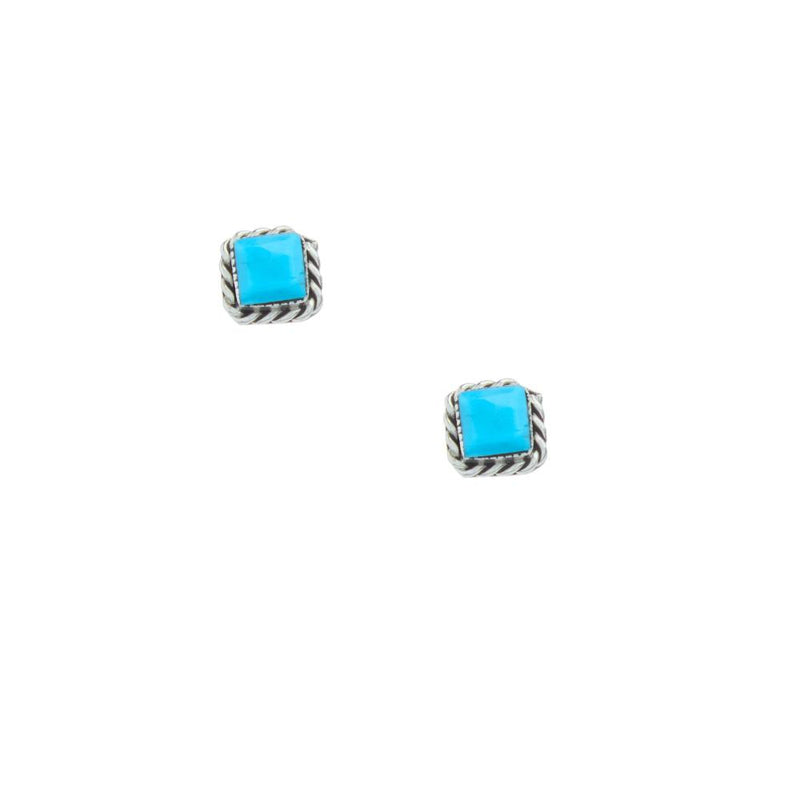 Sml Square Turquoise Stud Earrings