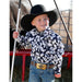 Boys Navy Floral Print Button Shirt