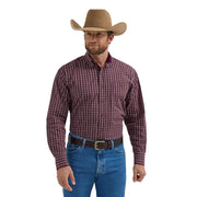 Wrangler George Strait Burgundy Plaid Shirt