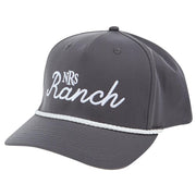 Ranch Grey/White Cursive Logo Cap