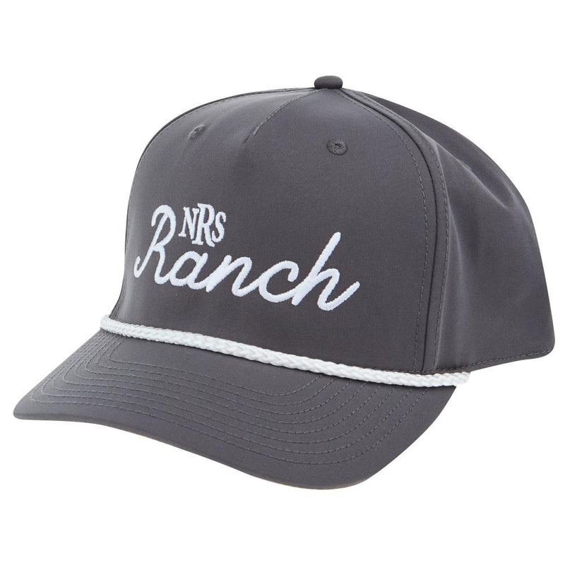 Ranch Grey/White Cursive Logo Cap