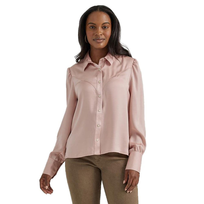 Women's Satin Rodeo Blouse in Pink