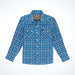 Boys Blue Plaid Retro Long Sleeve Shirt