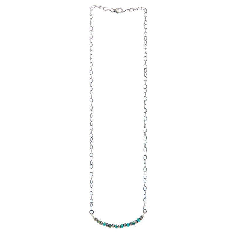 Navajo Pearl and Turquoise on Chain Necklace