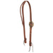 Roughout 3/4 Inch Slit Ear Headstall with Copper Flower Sliver Bar Cart Buckle