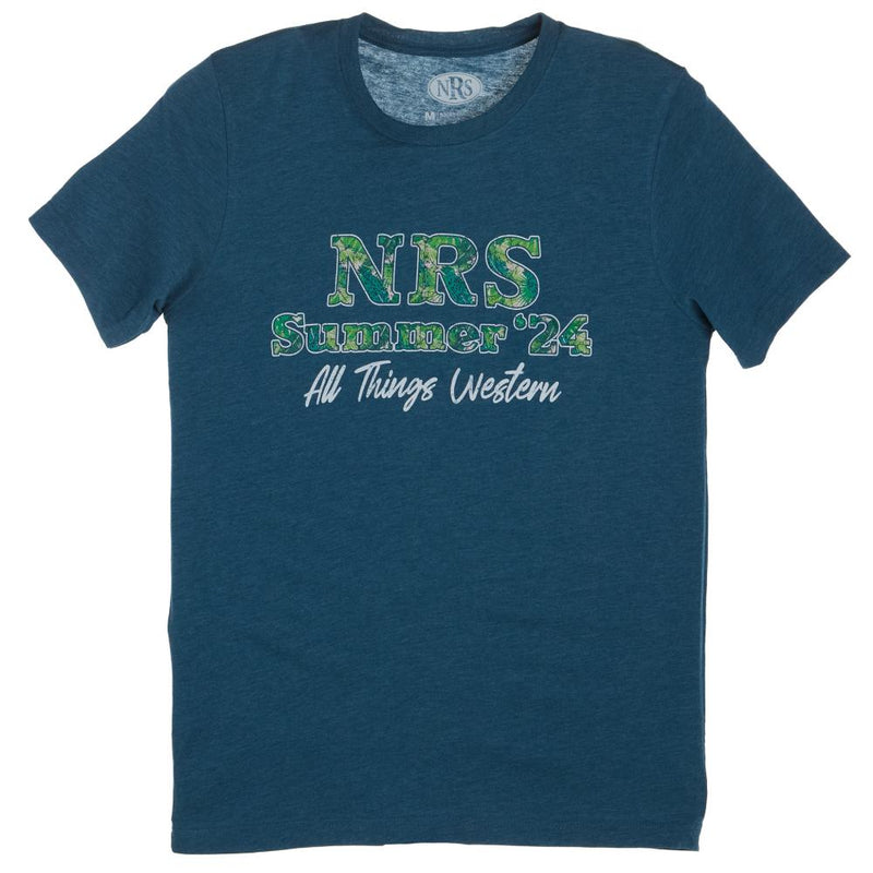 NRS Summer 24 Palm Leaf Teal Logo Tee