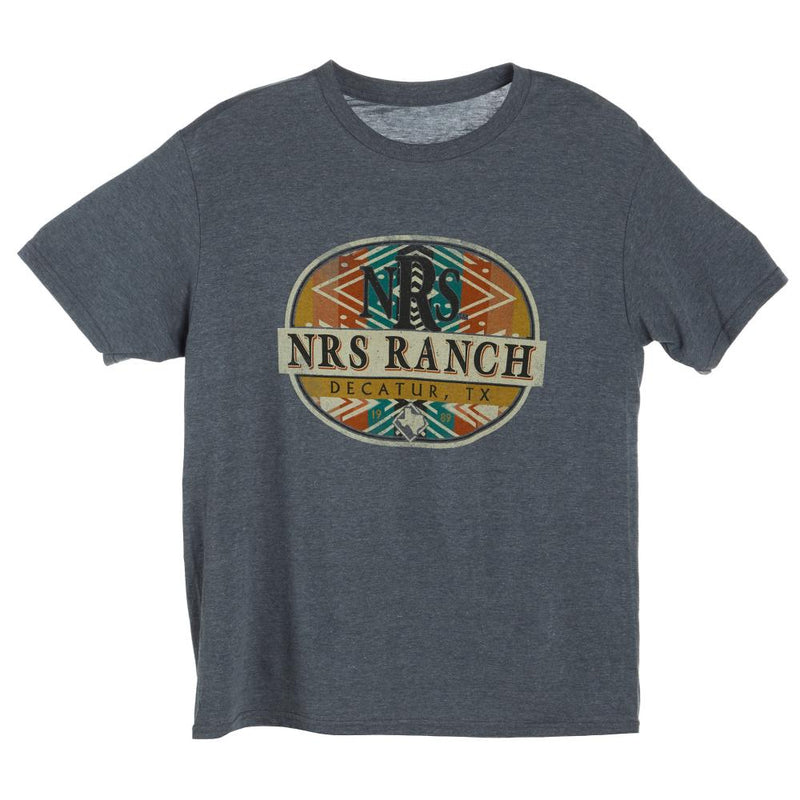 NRS Ranch Grey Aztec Circle Logo Tee