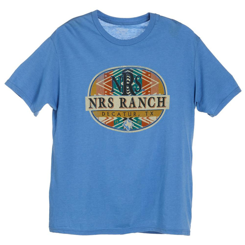 NRS Ranch Blue Aztec Circle Logo Tee
