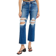 Dark Mid Rise Crop Jeans
