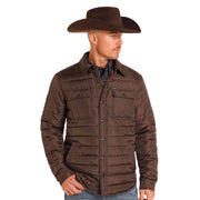 Brown Puffer with Aztec Lining Jacket