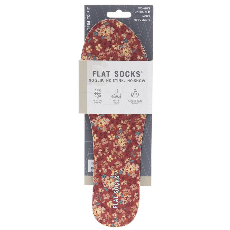 Red Thatcher Floral Mesh Flat Sock SMALL