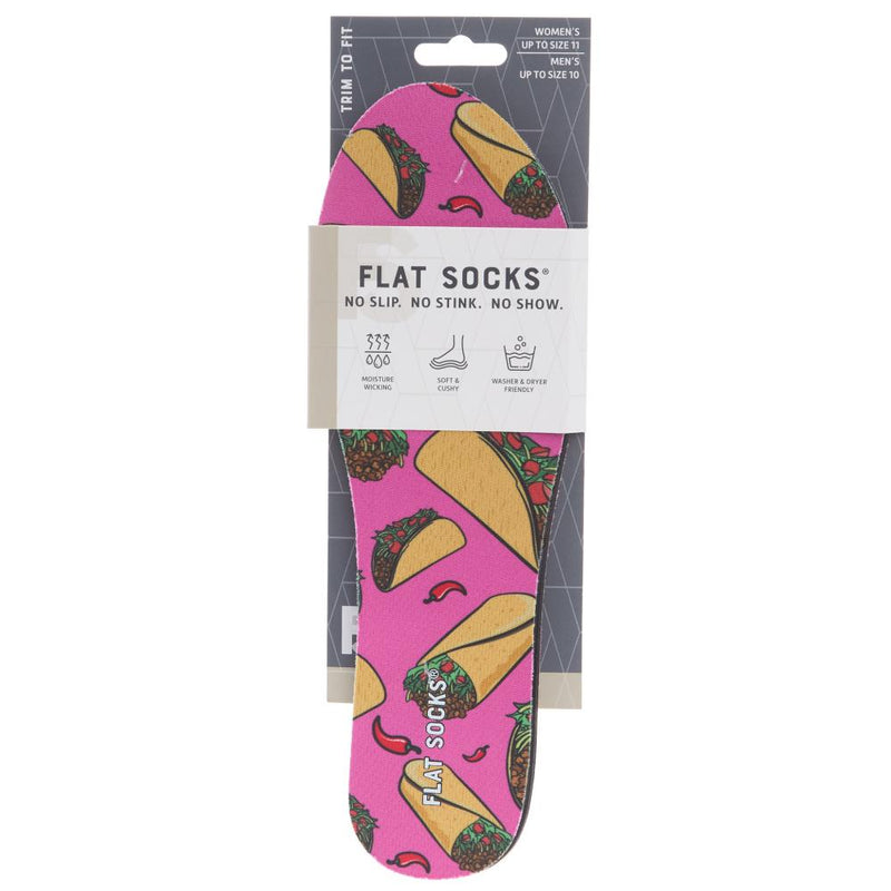 Taco `Bout It Pink Mesh Flat Sock SMALL