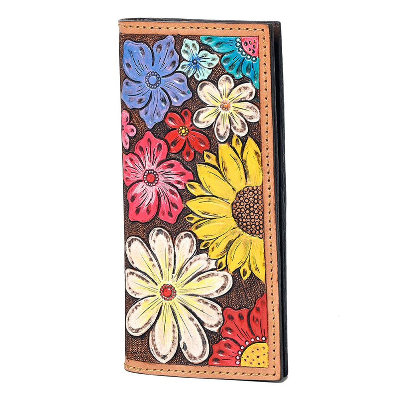 Leather Colorful Floral Wallet