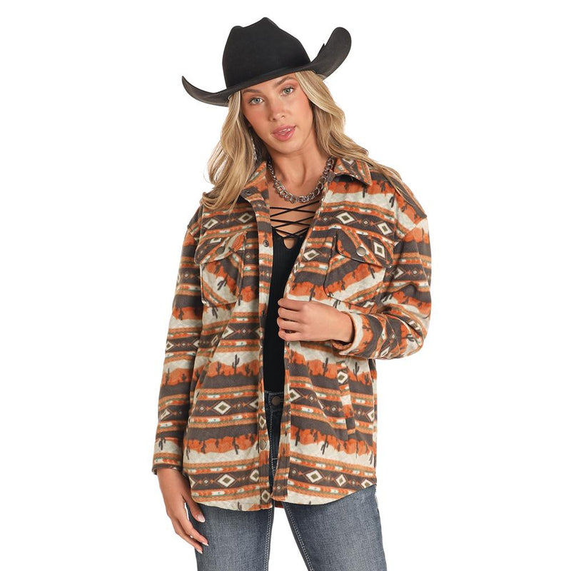 and Women's Desert Print Shacket