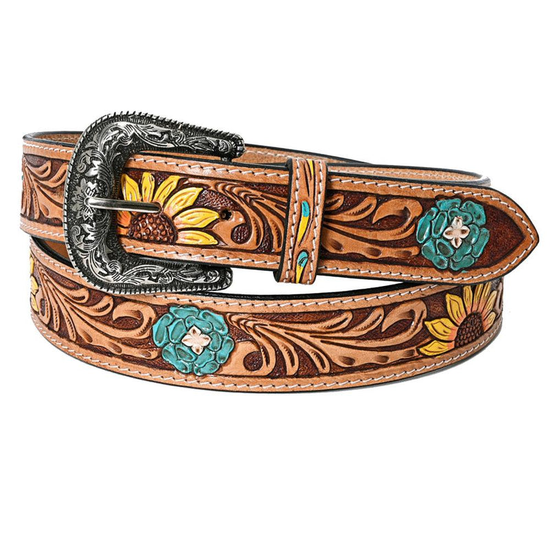 Floral Tooled/Painted Belt