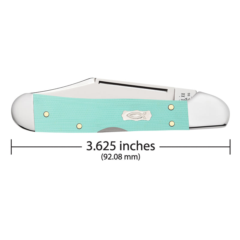 Case Knives Seafoam Green G 0 Smooth Mini CopperLock Knife
