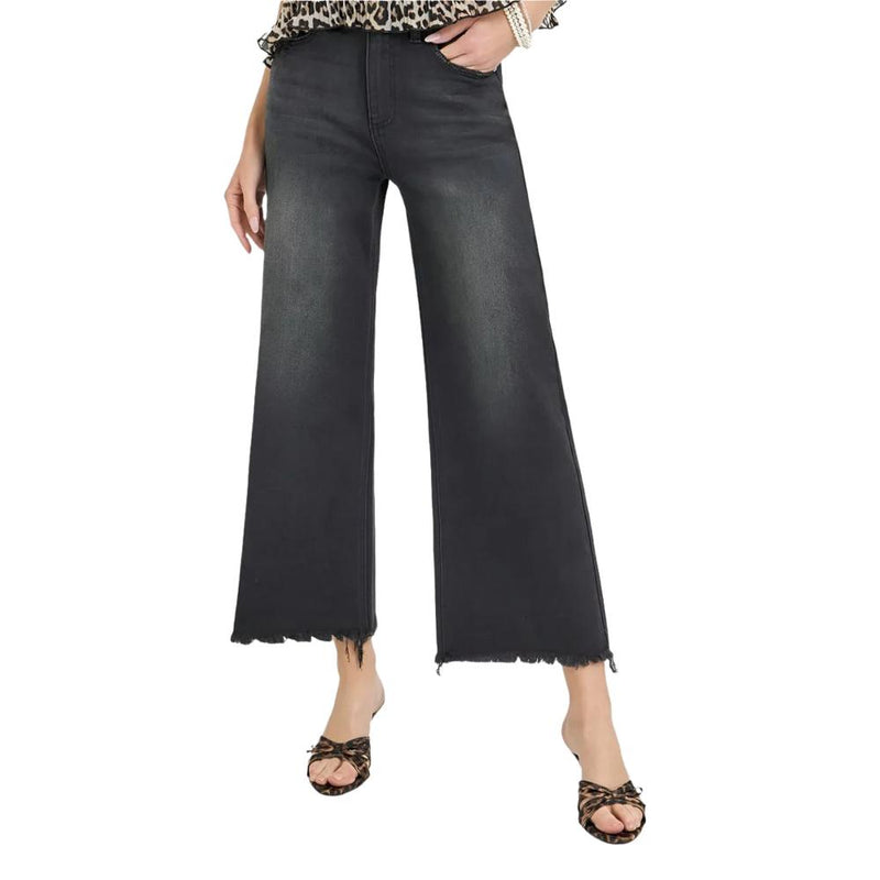 Black Wide Leg High Waisted Jean