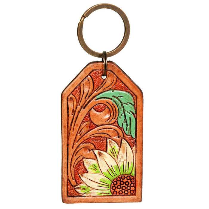 Floral Leather Key Chain