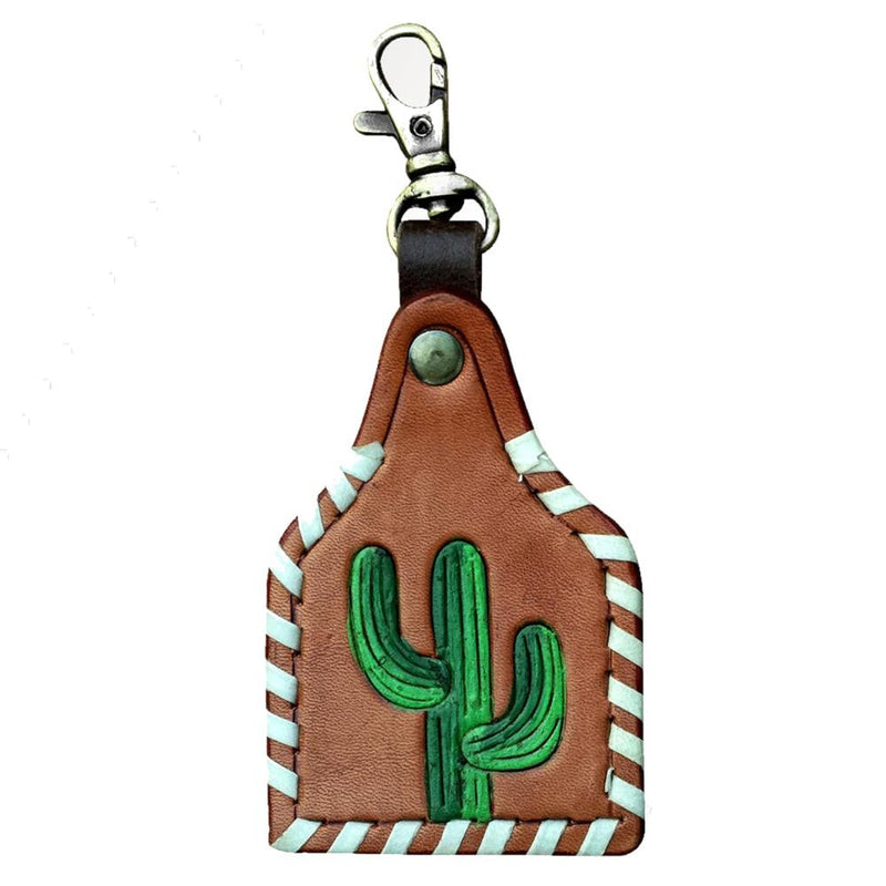 Cactus Leather Key Chain