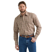 Men's Wrinkle Resist Long Sleeve Western Snap Plaid Shirt