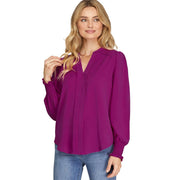 Women's Magenta Woven Top