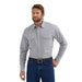 Men's Wrinkle Resist Long Sleeve Grey Stripe Snap Shirt