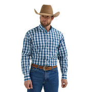 Men's George Strait Long Sleeve Navy Plaid Shirt