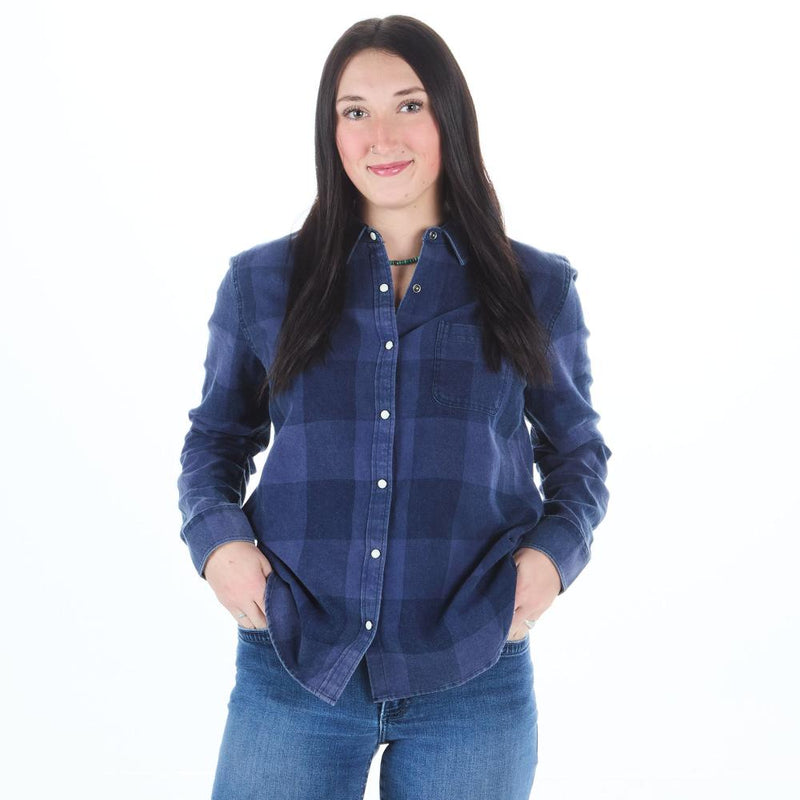 Women's Georgianna Classic Navy Plaid Shirt