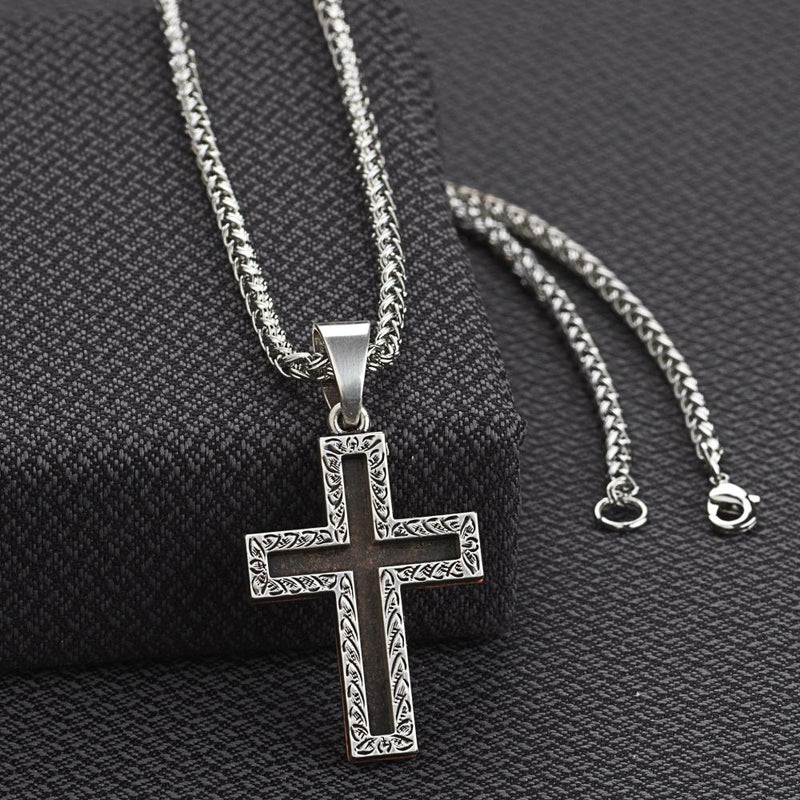 Twister Two Tone Cross Necklace