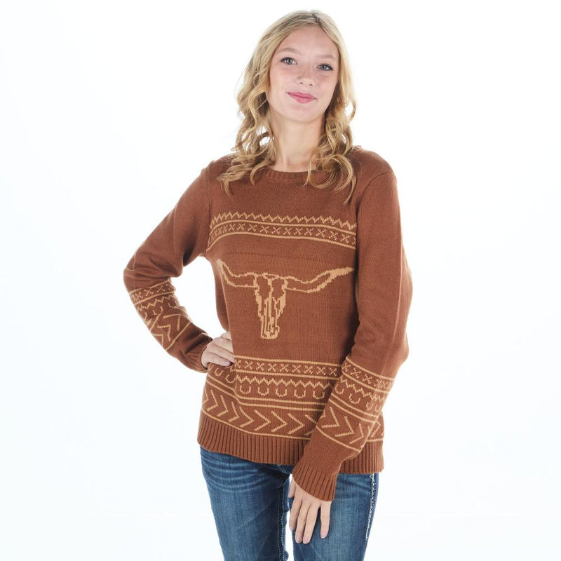 & Cinnamon Longhorn Sweater