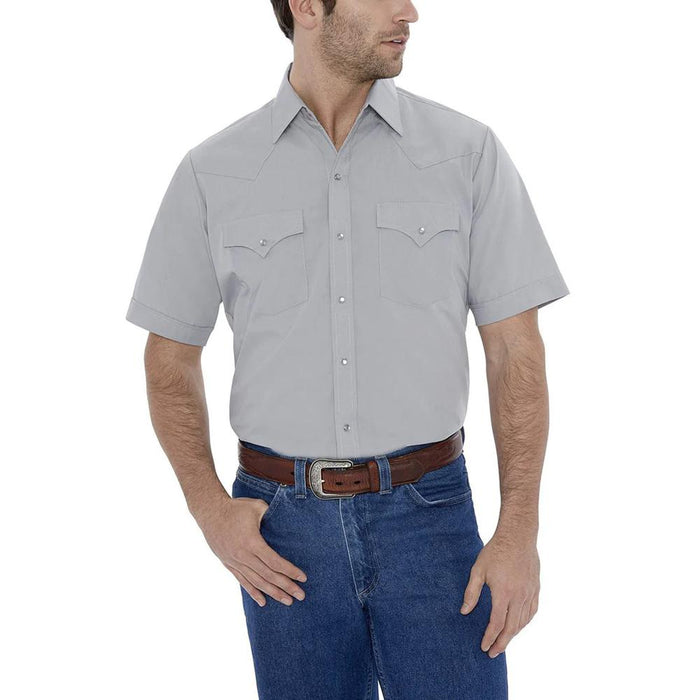 Short Sleeve Mens Solid Gray Shirt