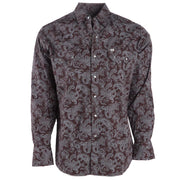 Mens Burgundy Paisley Print Shirt